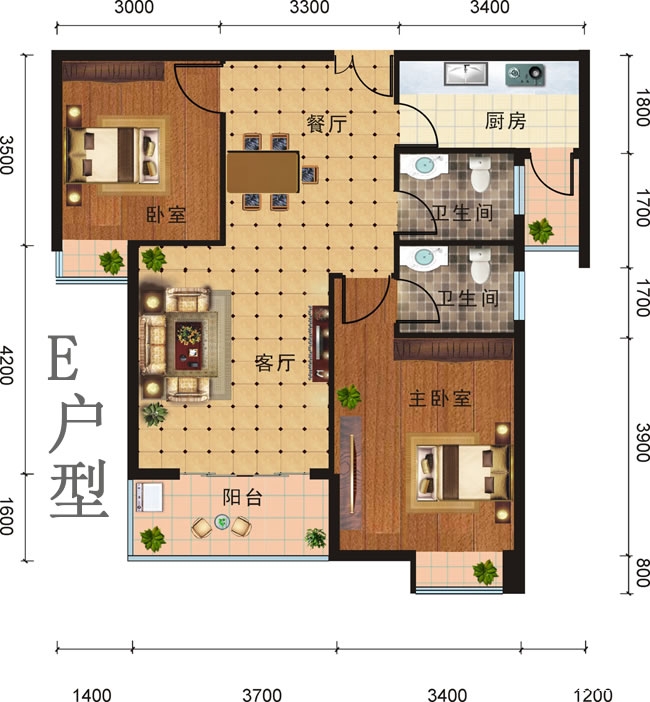 江陵荆楚名居户型图