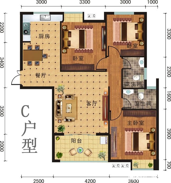 江陵荆楚名居户型图