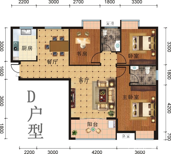 江陵荆楚名居户型图