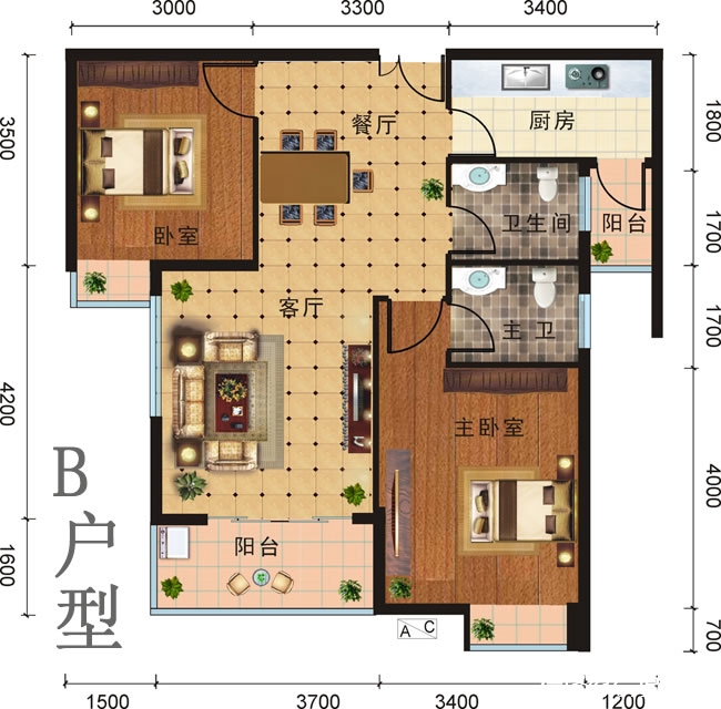 江陵荆楚名居户型图