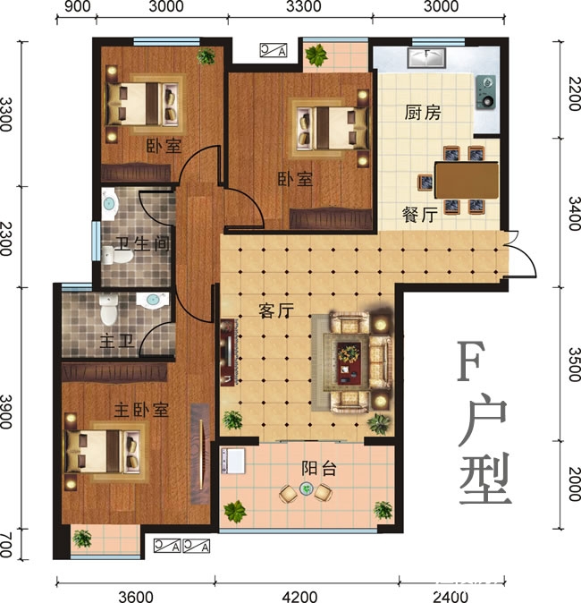 江陵荆楚名居户型图